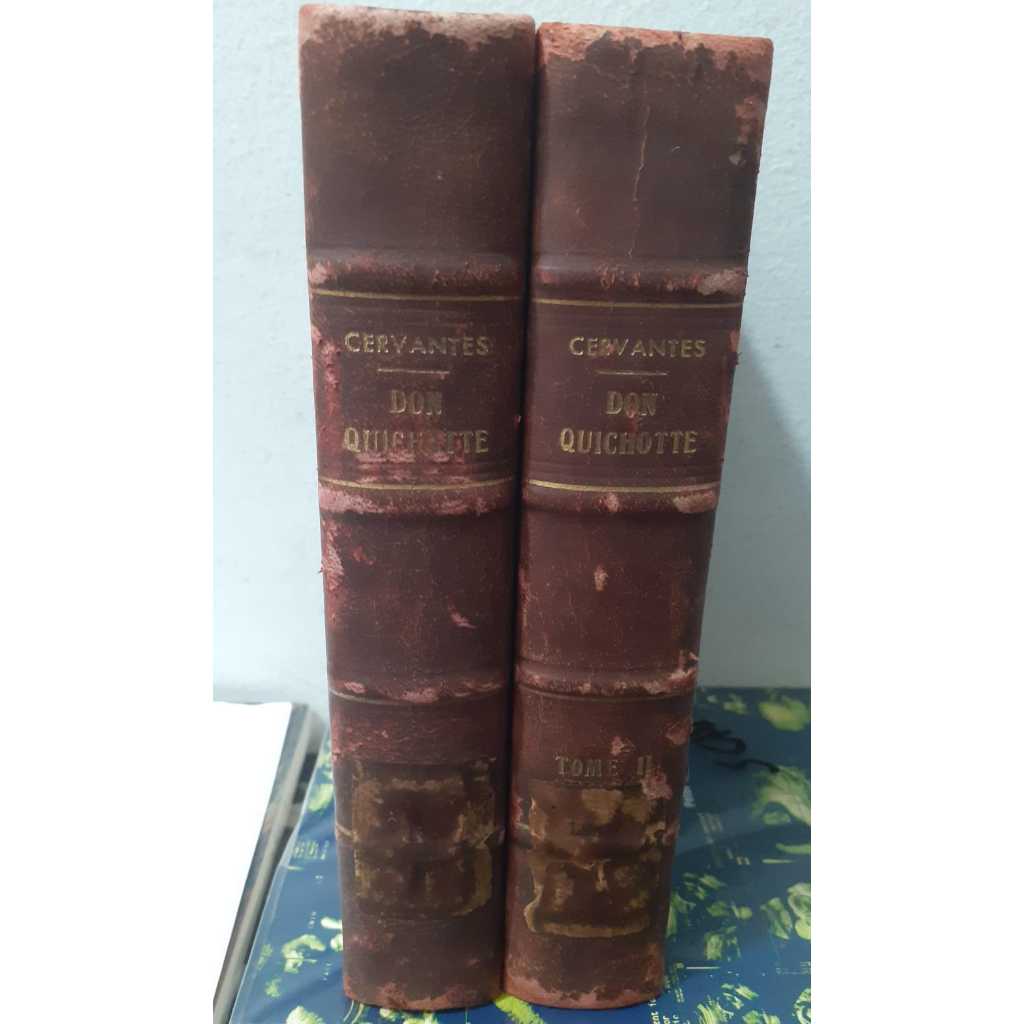 LIVROS- DON QUICHOTTE DE LA MANCHA- 2 VOLUMES-FRANCÊS -CAPA DIRA ANOS 50-RARIDADE