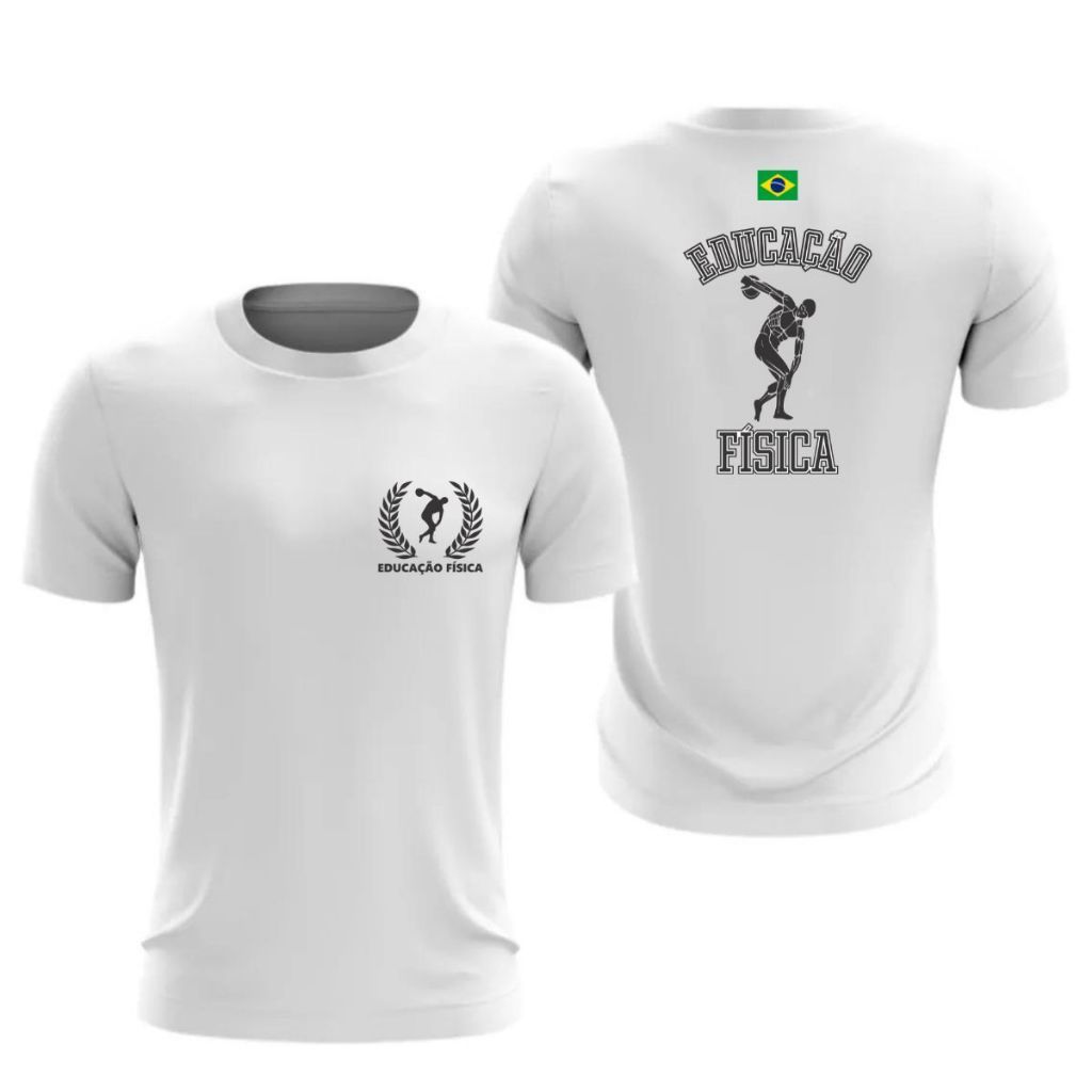 Camiseta masculina Dry Fit Educação Fisica treino academia corrida