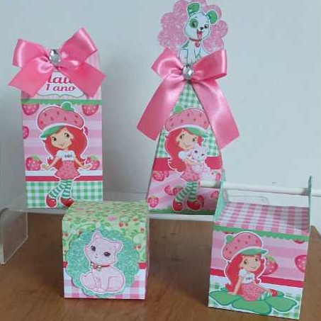 Kit Caixinhas Personalizadas Moranguinho Lembrançinha Aniversario Personalizado Caixas