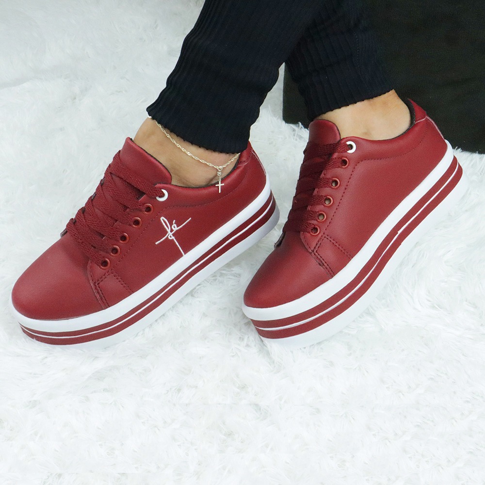 Tênis Feminino Plataforma Fé Detalhes Ana Bela em Oferta na Shopee