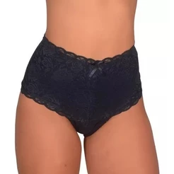 Kit 3 Calcinhas Cinta Renda Algodão Cintura Alta Rendão Luxo Modeladora Ref: 0619