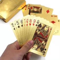 Baralho Dolar Dourado Ouro Folheado A Prova D'agua Poker 54 Cartas