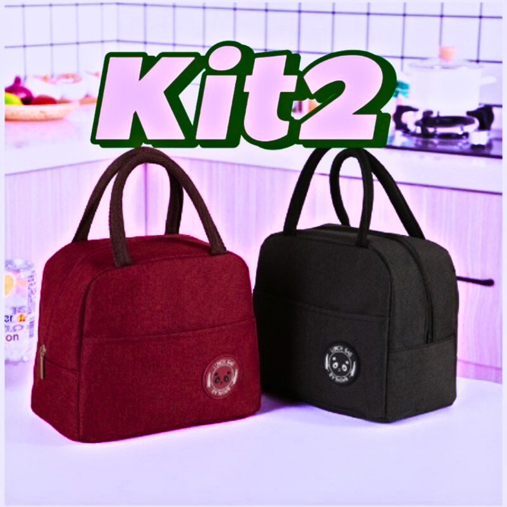 Kit com Duas (2) Bolsa Termica com Isolamento Termico Portatil Marmita Lancheira Termica Viagem