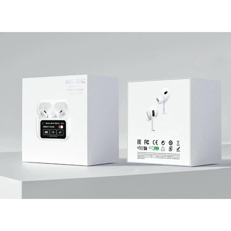 2024 Últimos Fone de Ouvido sem Fio Bluetooth TWS A9 pro Branco Suporta Android e IOS 17 Fone Wt-2 com tela + APP + MP4 + redução de ruídoe