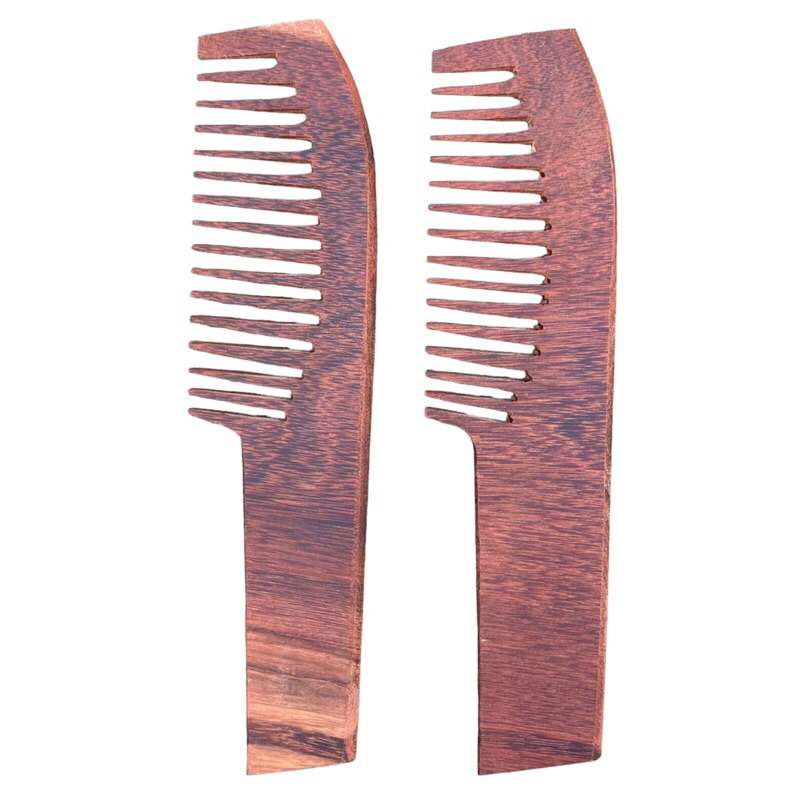 Pente de Madeira Barba e Cabelo Benefícios Dentes Anti Frizz — imagem 2 de 2