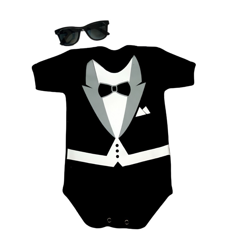 Body Bebe Poderoso Chefinho Body + Oculos Mesversario Bori Temático Pronta Entrega