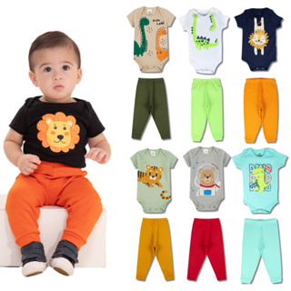 Kit 8 Peças de Roupas para Bebê Menino (4 Body Curto + 4 Calça Mijão) Kit 4 Body Roupa Infantil Bebê em Oferta na Shopee