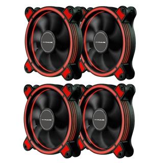 Kit 4 Fan Cooler Ventoinha Gamer Mymax Spectrum Ring com Led Vermelho p/ Gabinete 120mm 12cm em Oferta na Shopee