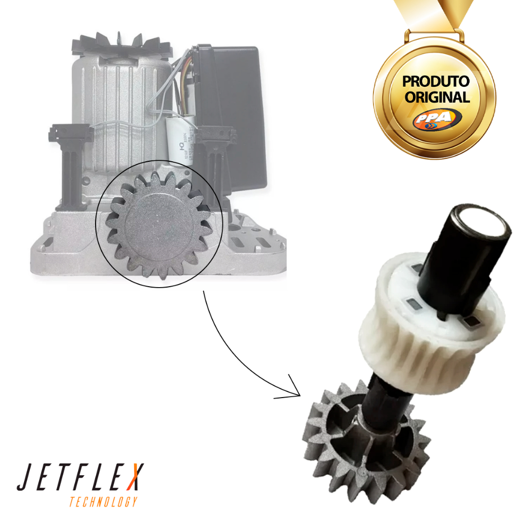 Eixo Completo Dz Rio Jetflex Coroa Z23 Engrenagem Z18 Ppa