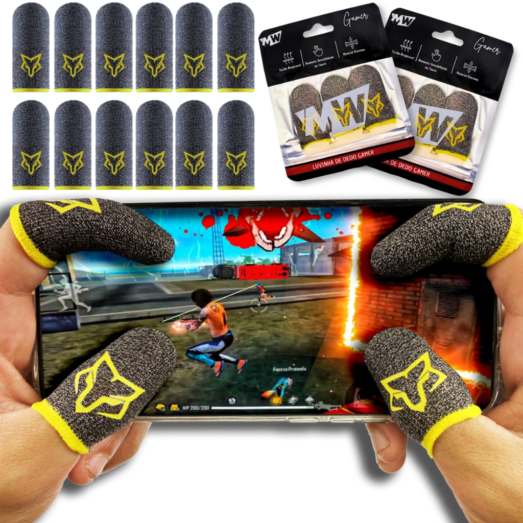 KIT. Luvinha de dedo Gamer, Anti-suor, respirável excelente para jogar free fire luva de dedo