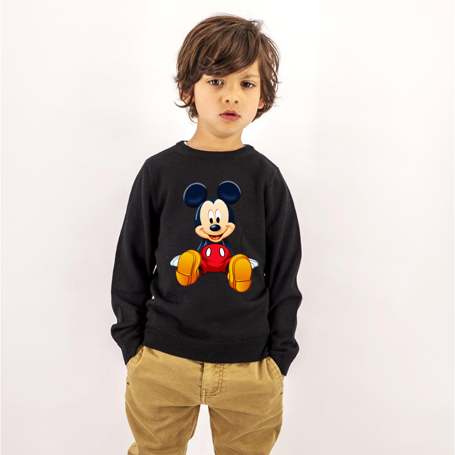 Moletom Infantil blusa flanelada Menino Inverno Manga longa 2 ao 10 Masculino Estampada Mickey Mouse