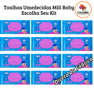 kit Mili Baby Lenço Umedecido Toalha umedecida Lencinho Bebê Kit 12 Pct e Variações em Oferta na Shopee