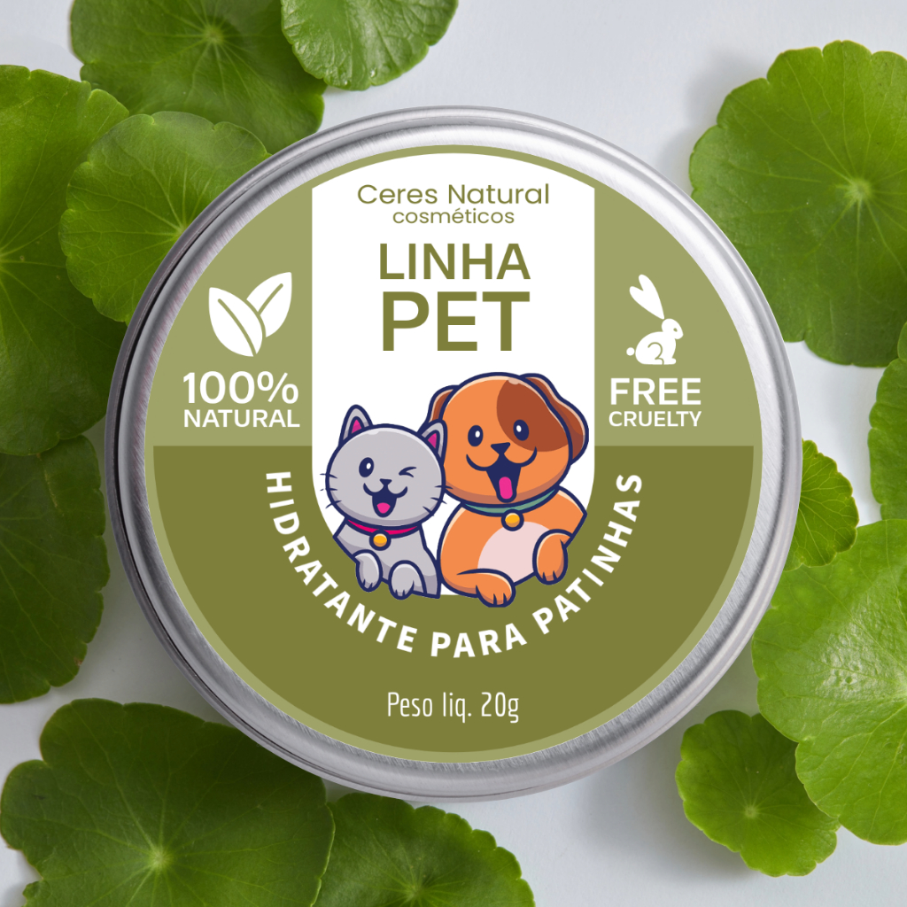 Hidratante de patinhas para cachorros e gatos vegano natural