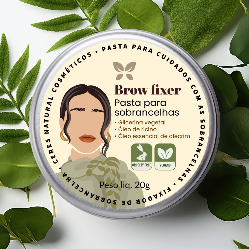 Brow Fixer Pastiha Sobrancelha Efeito Brow Lamination + Crescimento Natural Ricino e Alecrim