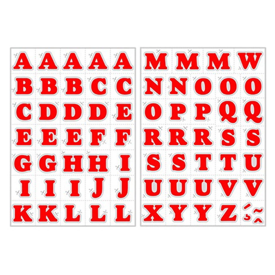 Apliques Letras Vermelhas 3cm Termocolantes de Tecido P/ Nomes - Alfabeto em 2 Cartelas 20x28cm