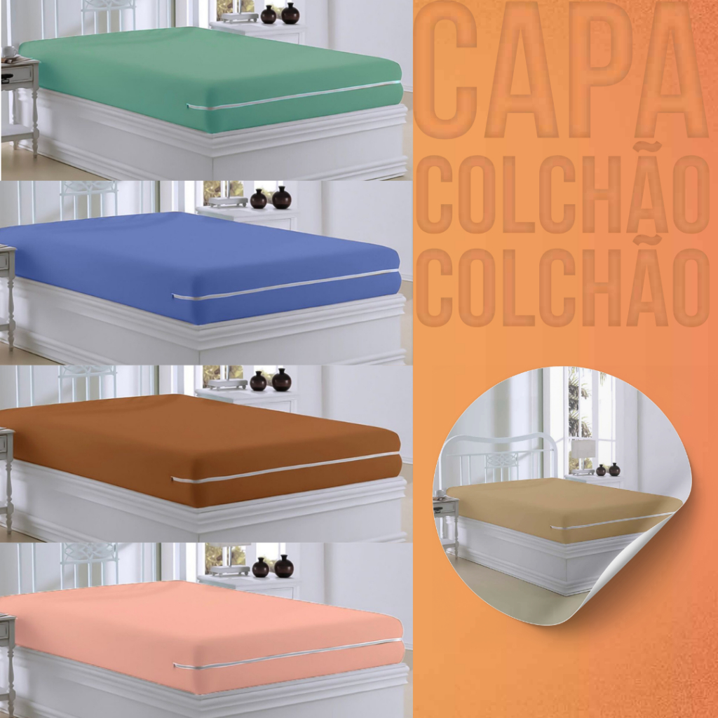 Capa Para Colchão Casal Solteiro Poliester Com Ziper Casa E Decoração