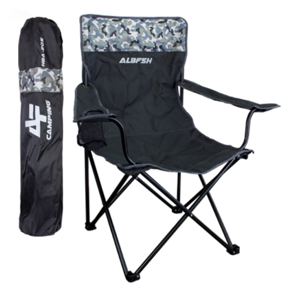 Cadeira Para Pescador Grande Dobrável Com Braço Hba-20S - Albatroz Fishing Resiste Até 150kg
