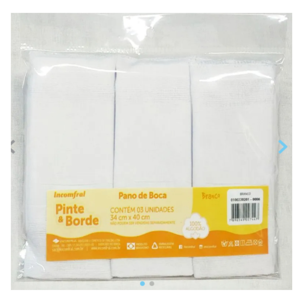 Pano de boca Pinte e Borde 03 unidades 34cm x 40cm em Oferta na Shopee