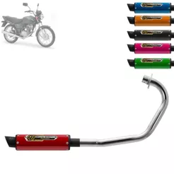 Escapamento Escape Moto Pro Tork Modelo Competition Moto Honda Titan/Fan 125 KS 2000 a 2008 Cromado