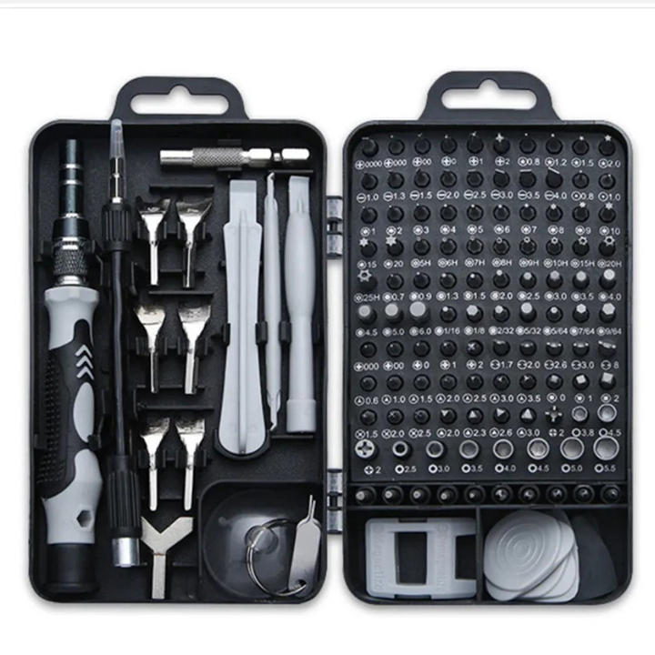 Kit 115 Chaves de Precisão Profissional Multifuncional Maleta de Ferramenta Reparo Celular Conserto