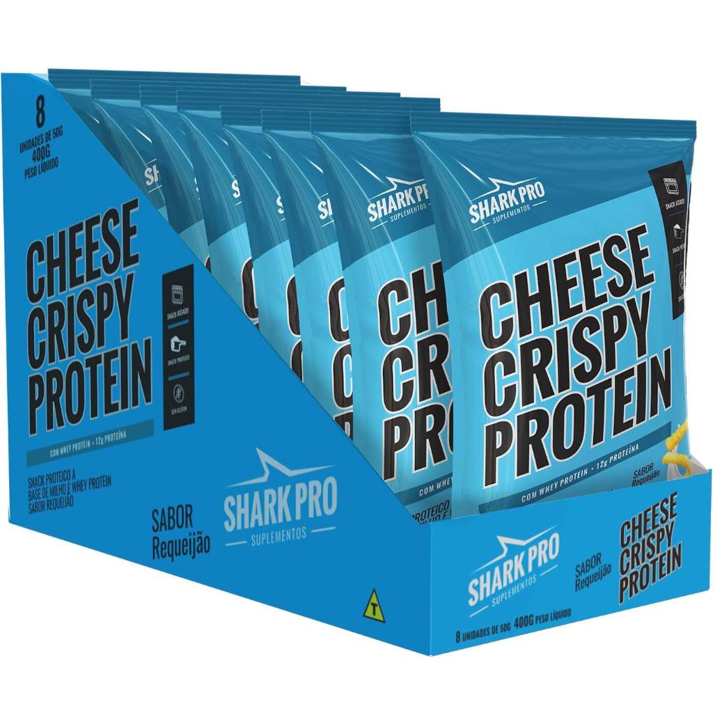 Cheese Crispy Protein Salgadinho Proteico (8 un. de 50g) Shark Pro em Oferta na Shopee
