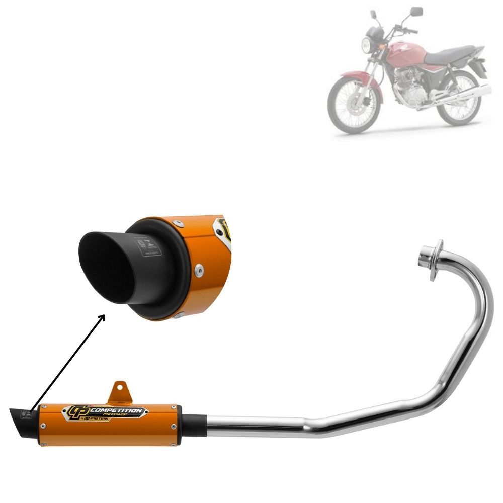 Escapamento Escape Descarga Competition Pro Tork Moto Titan 150 ESD 2004 á 2008 Cromado em Oferta na Shopee