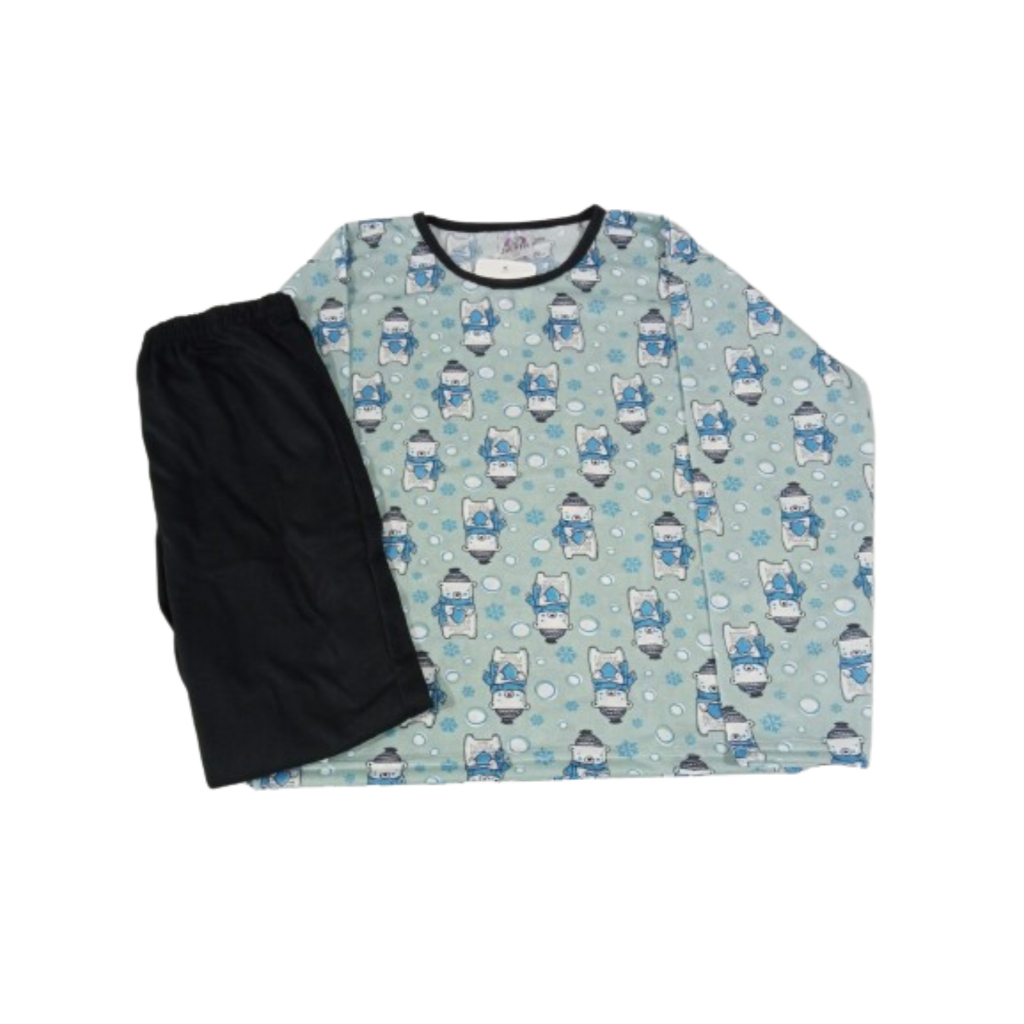Pijama Juvenil  Masculino Longo Estampado  Roupa De Dormir Criança Conforto