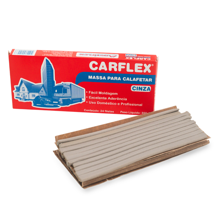 Massa Para Calafetar Mastiflex Carflex CINZA 24 Filetes 350g - 1 Caixa
