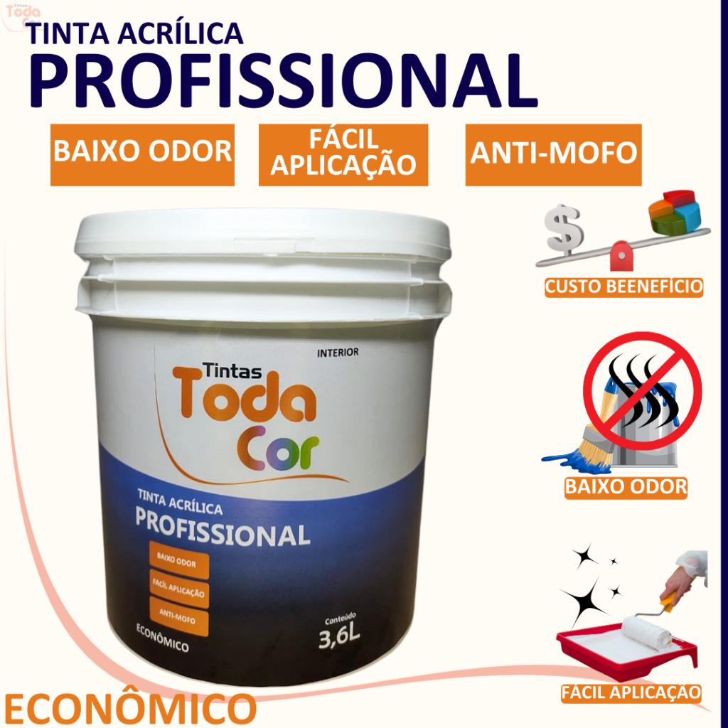 Tinta Acrílica Melhor e Menor Preço Profissional Mais Econômica 18l Cores - Miniatura 2