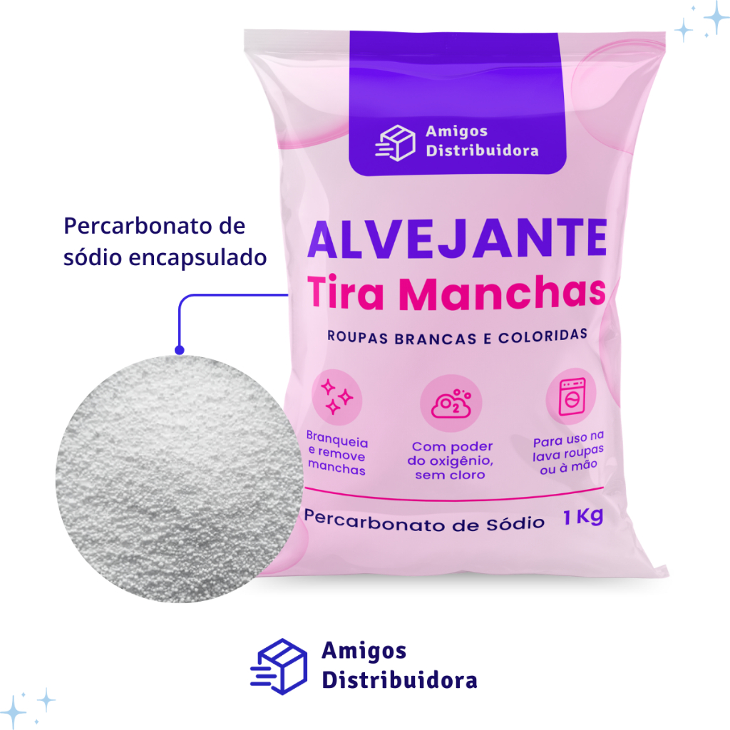 Percarbonato de sódio para limpeza em geral, clareador de roupas - 1kg