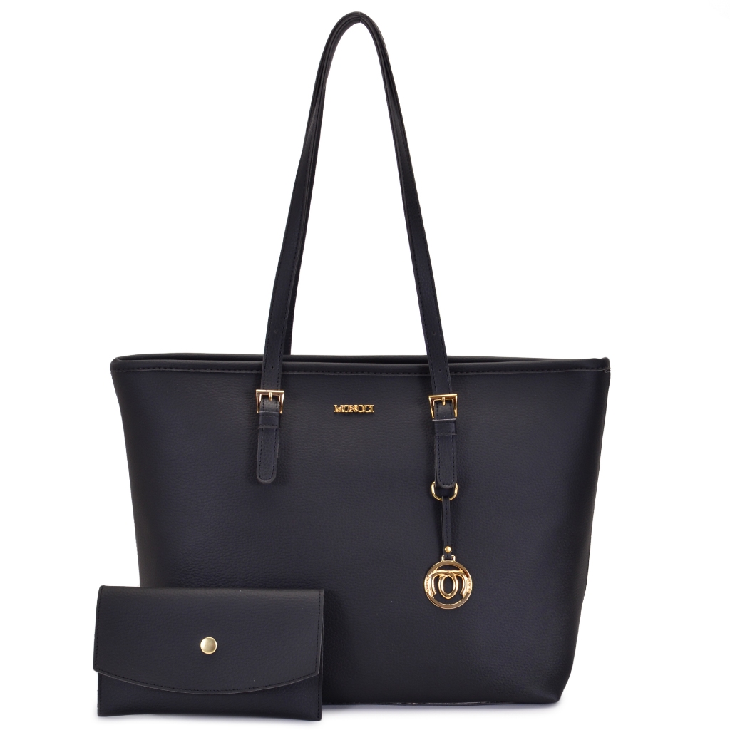 Bolsa de ombro grande de zíper saco fivela com carteira Moncci em Oferta na Shopee