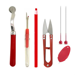 Kit Costura Tesoura de arremate metal Passador de linha Giz lápis Desmanchador de costura Carretilha de costura Alfinete em Oferta na Shopee