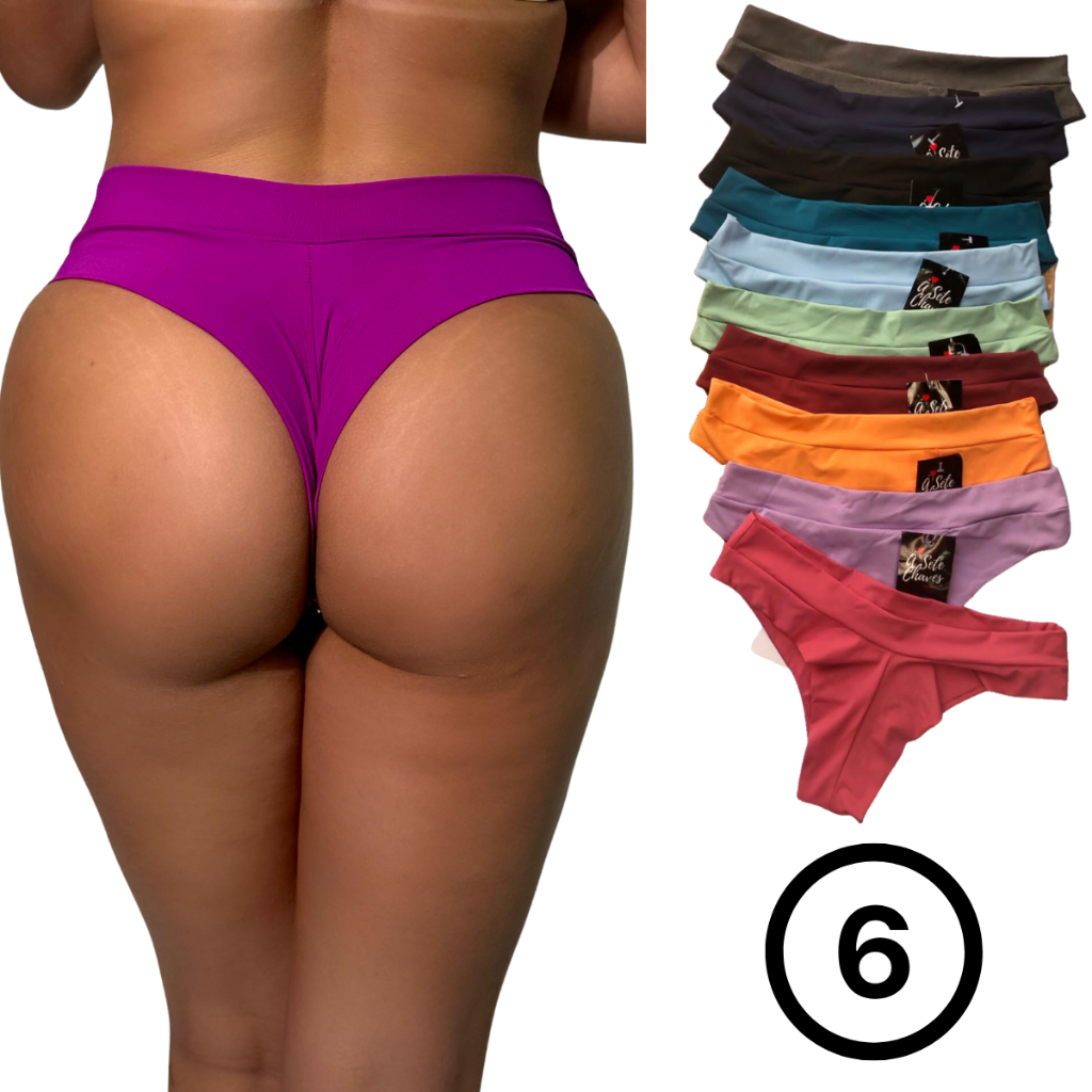 Kit 6 Calcinha Fio Duplo, Calcinha Conforto, Poliamida, Sexy, - Ref.24 em Oferta na Shopee