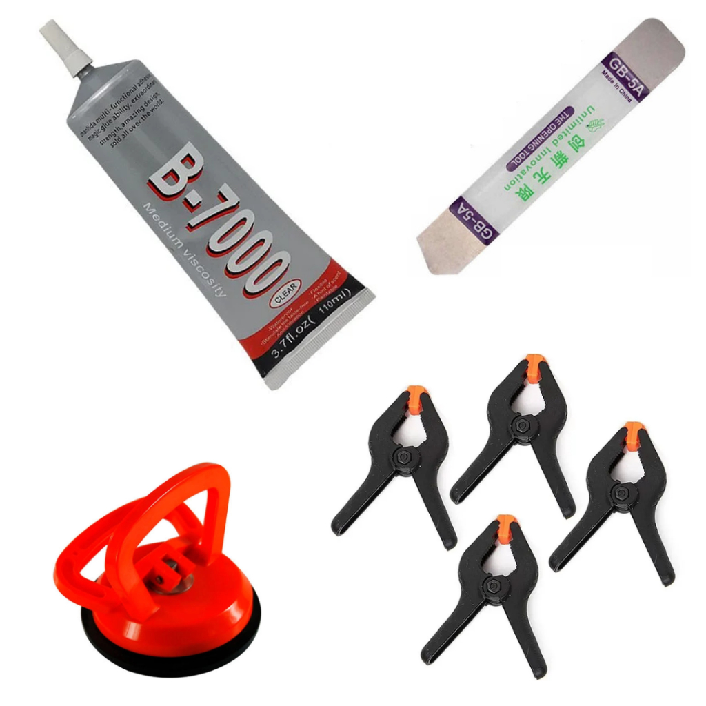 Kit Manutenção Celular Cola B7000 110ml 4 Grampos Fixa Celular Ventosa Espátula Gb5a — R$ 36,10 em Shopee