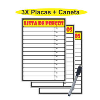 Placa Lista de Preços Reutilizável Placa Promoção Oferta em Oferta na Shopee