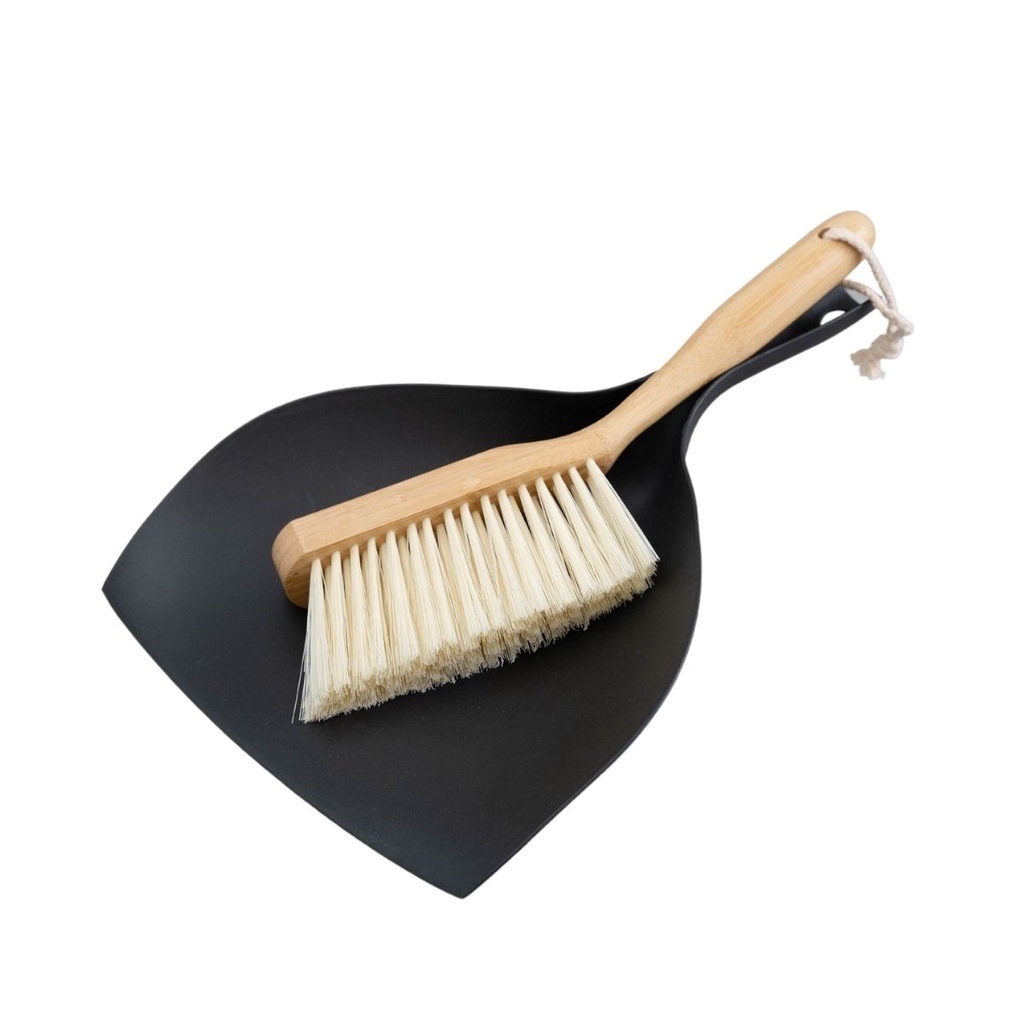 Escova de Bambu e Pá para limpeza Preto Oikos em Oferta na Shopee