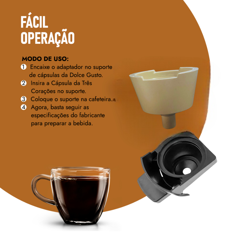 1x Adaptador Cápsula Três Corações Para Todas as Máquina Dolce Gusto — imagem 2 de 2