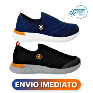 Tênis Infantil Masculino Molekinho Confortável Macio Sem Cadarço Calce Fácil Criança em Oferta na Shopee