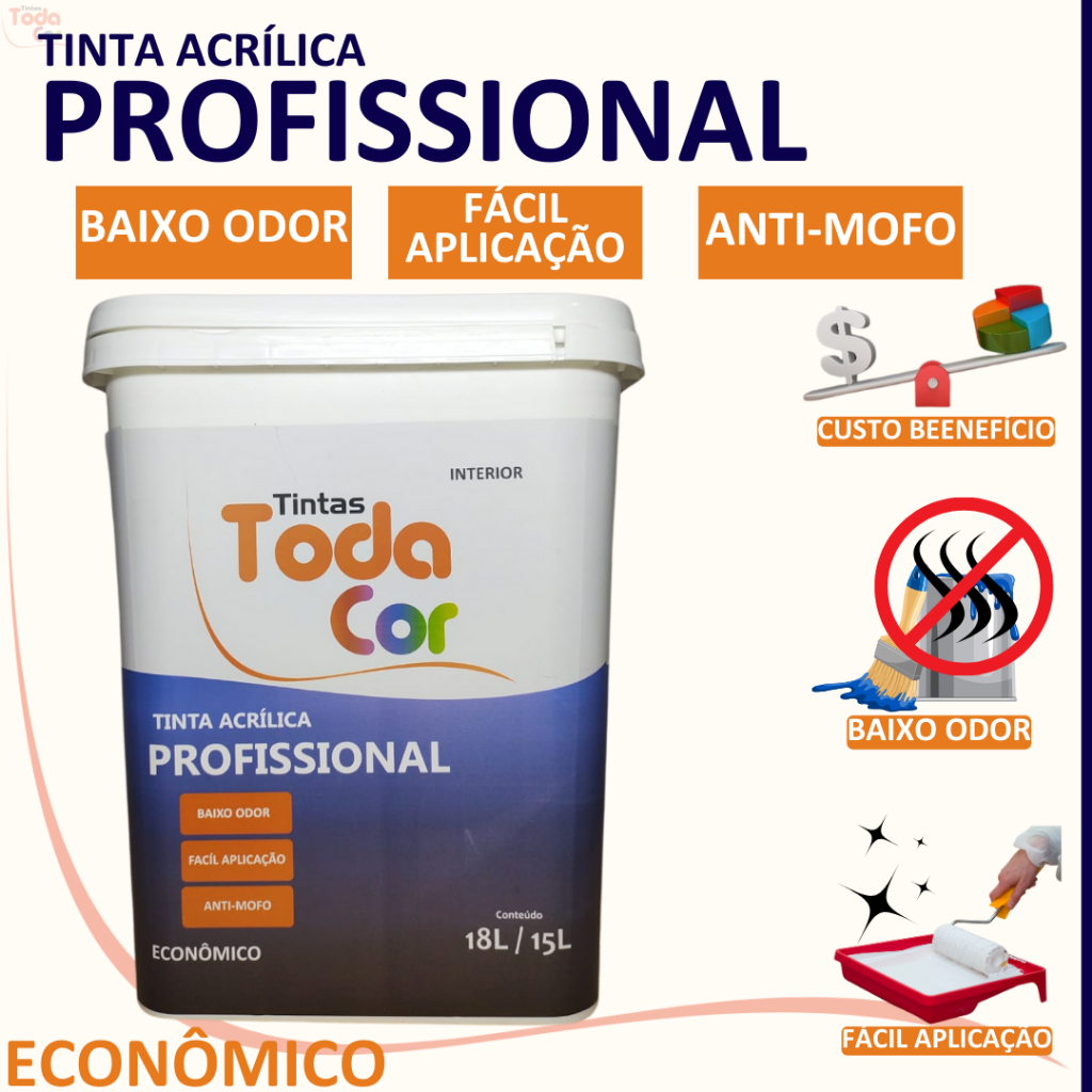 Tinta Acrílica Melhor e Menor Preço Profissional Mais Econômica 18L CORES