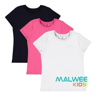 Camiseta Menina Malwee Manga Curta com Elastano em Oferta na Shopee