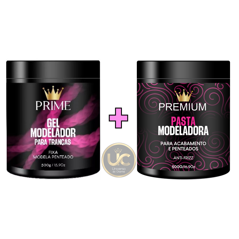 GEL MODELADOR CAPILAR 500G + POMADA CAPILAR PARA BABY HAIR 500G