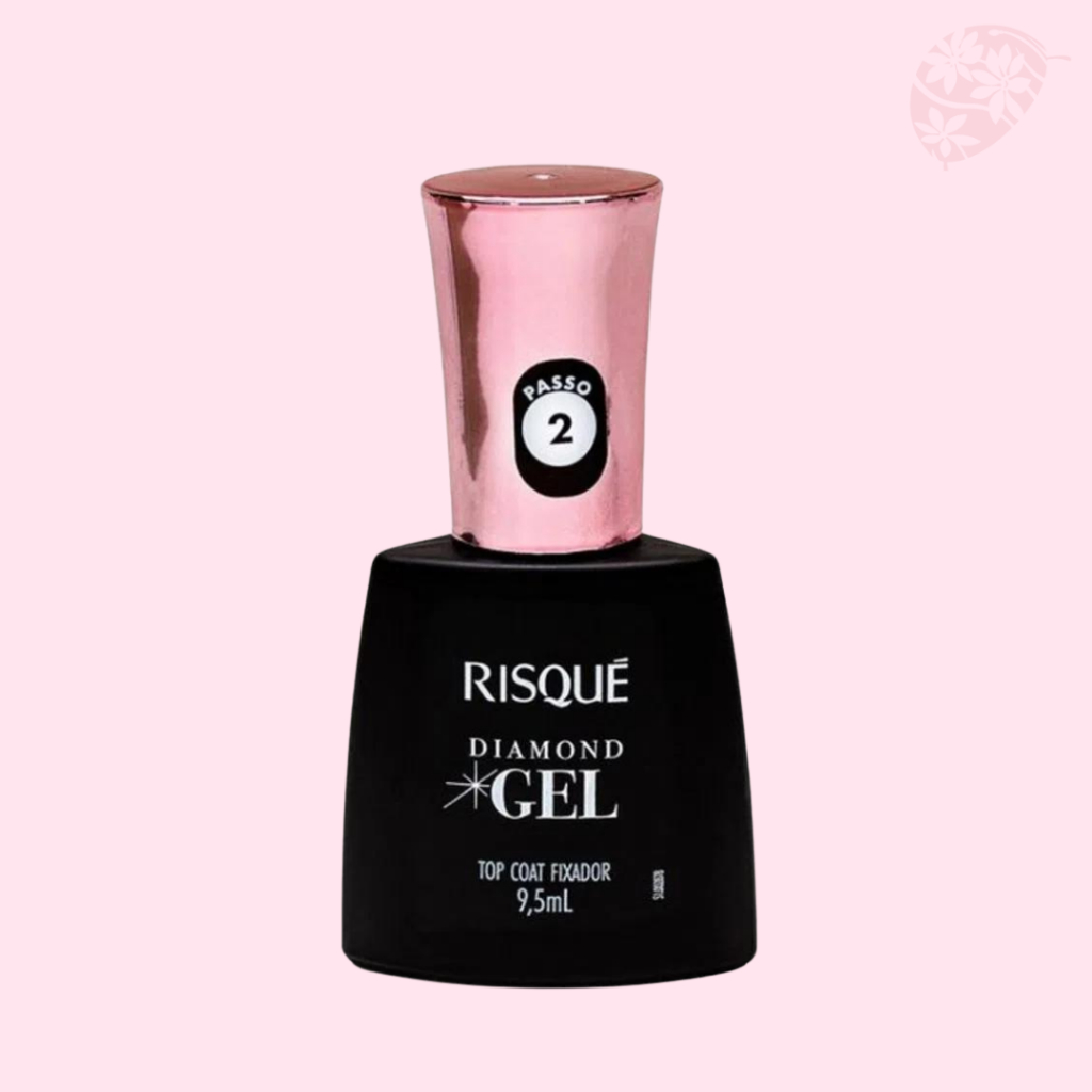 Esmalte Top Coat Risqué Diamond Gel Fixador 9,5ml