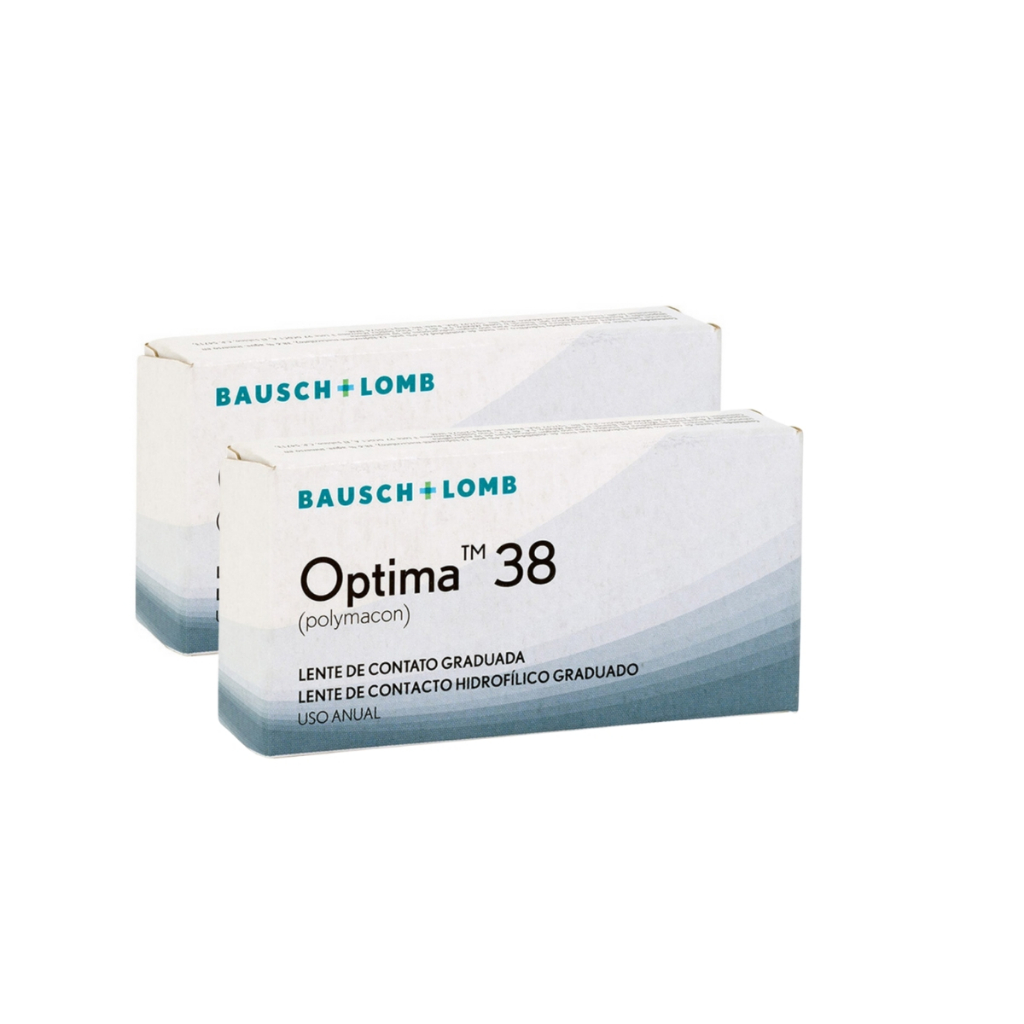 Lentes de Contato Optima 38 Anual Incolor Com Grau O Par - Bausch & Lomb