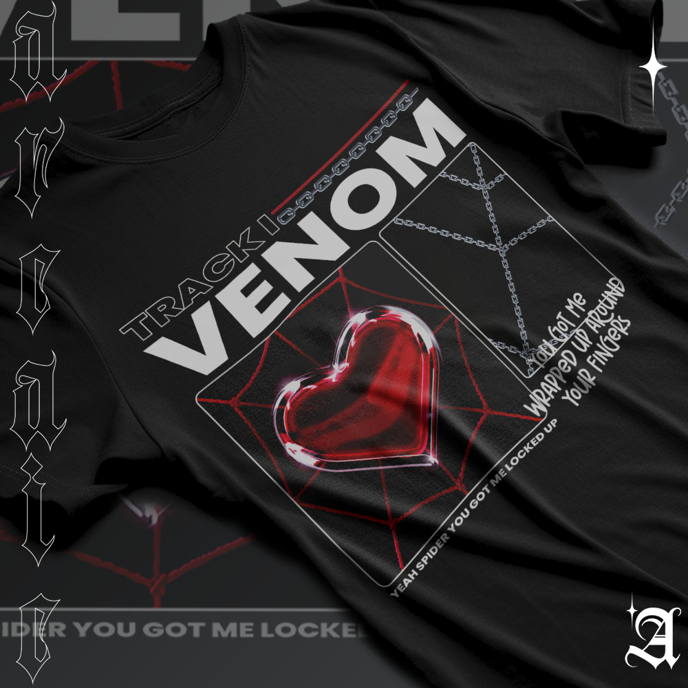 Camiseta Basica algodao Venom Heart Love Spider Kpop Track Unissex