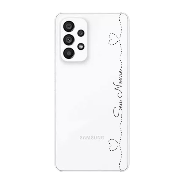 Capinha para Samsung A53 5G Anti Impacto Personalizada - Nome na lateral e fundo transparente