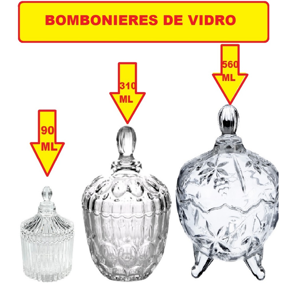 Bomboniere De Vidro 560ML 310ML 90ML Tampa Para Armazenamento Velas Alimentos Guloseimas Elegante