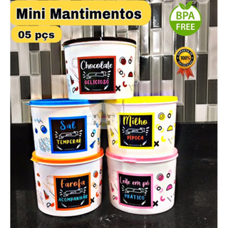 Kit conjunto jogo de potes 5 potes porta mantimentos 1 L kit decorado em Oferta na Shopee