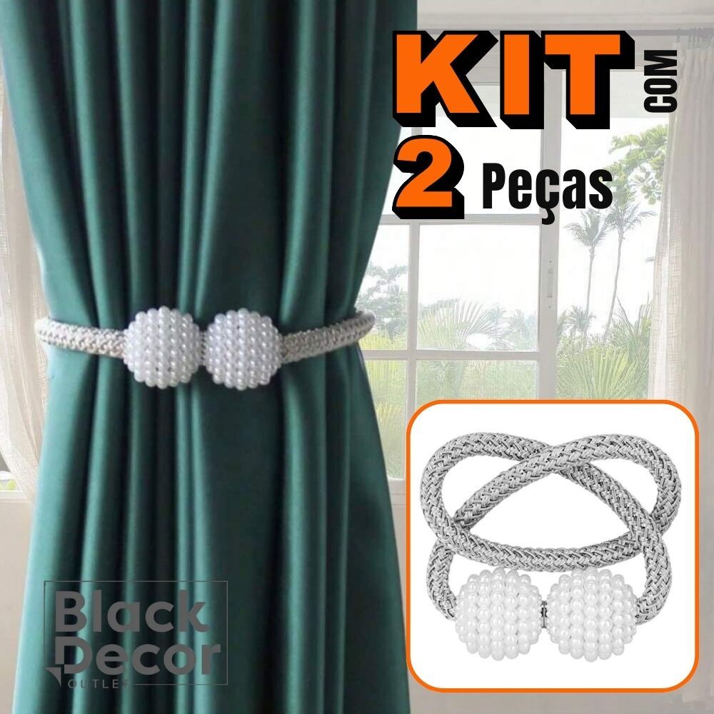 Kit 2 Peças Ímã Cinto De Cortina De Tecido Corda Imitação De Pérolas Fivela Livre De Volta Clipe em Oferta na Shopee
