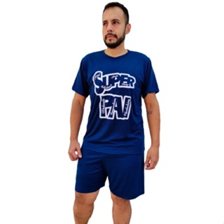 Pijama Masculino Manga Curta Estampado Super Pai e Super Men em Oferta na Shopee