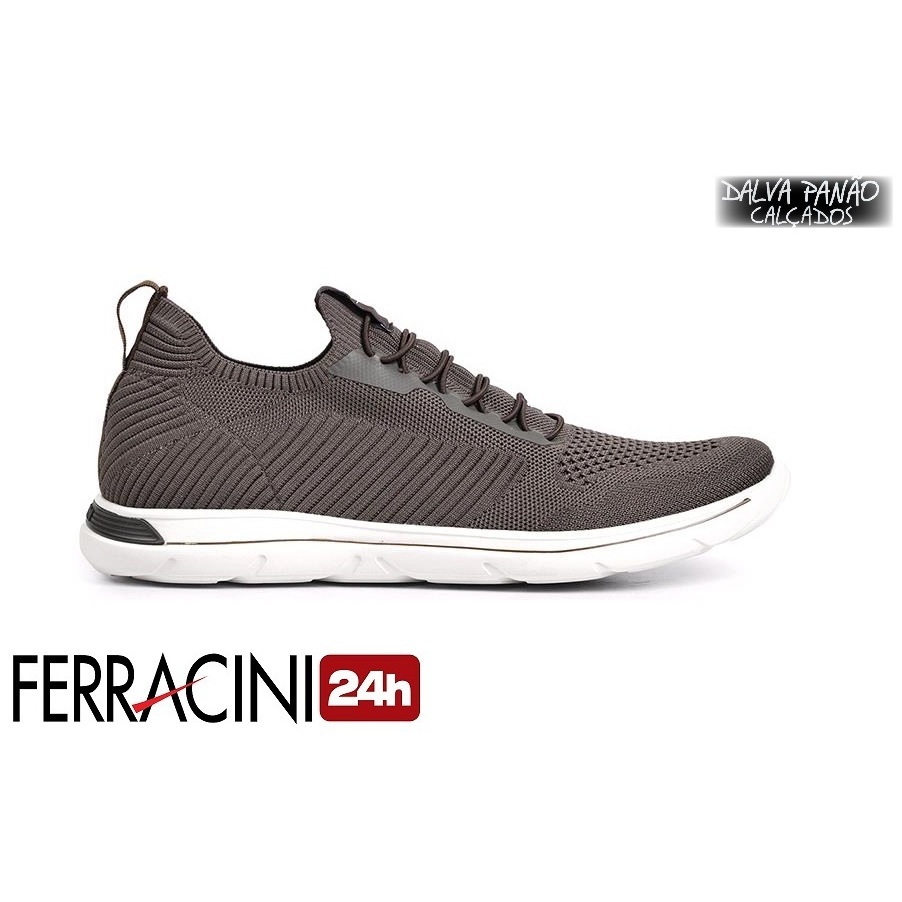 Sapatenis Masculino Ferracini em couro e knit com elástico 8204
